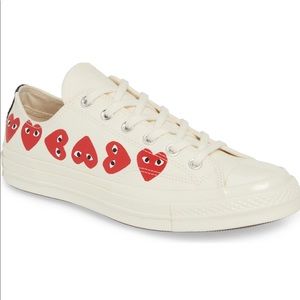 Comme de Garçon x Converse Multi Heart Low-Top Canvas Sneakers